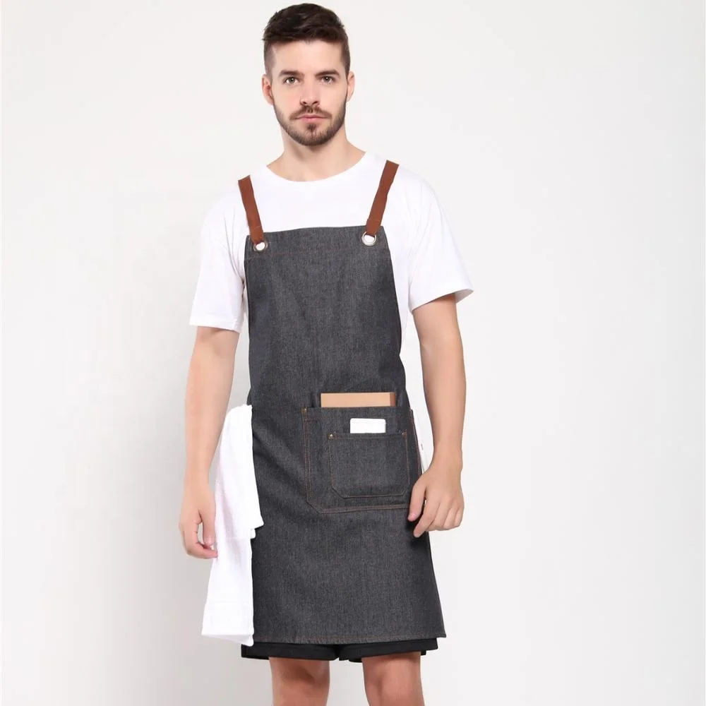 

KeFei High Quality custom cooking denim bbq apron for kitchen