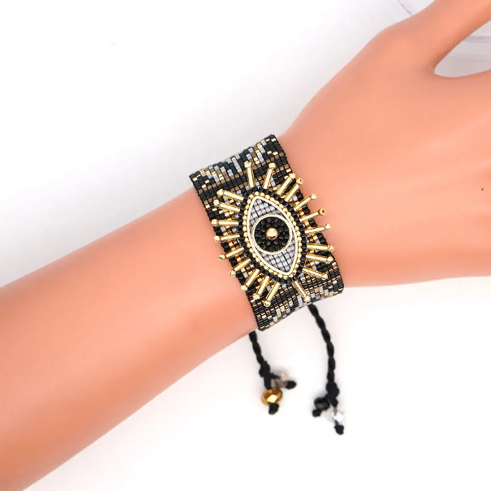 批发纯手工串珠波西米亚米雪土耳其眼魅力手镯珠宝首饰