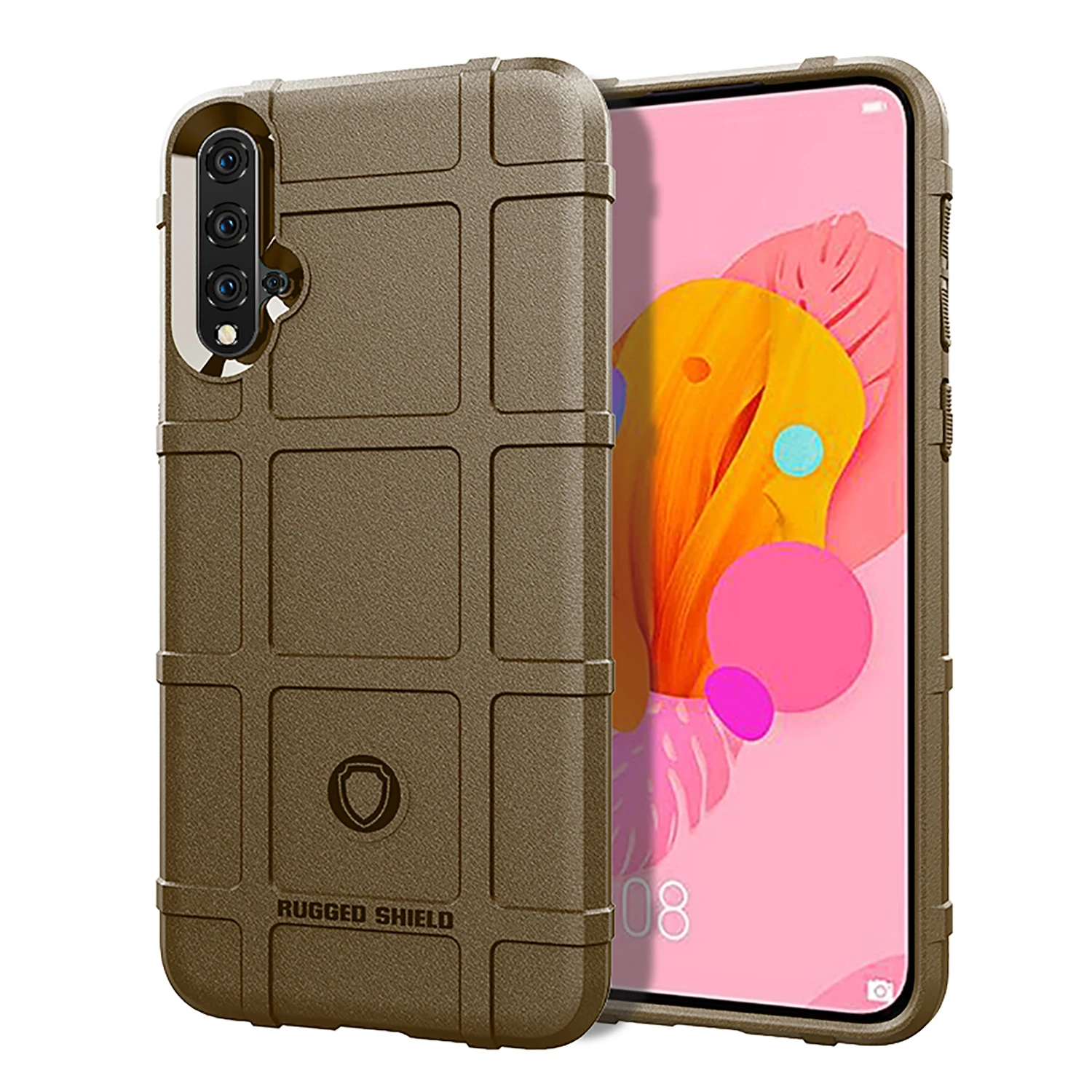 

Rugged Shockproof Shield Soft Rubber Armor Case Cover For HUAWEI Nova 5/5 PRO/5i/5i pro/5t/5t pro, As pictures