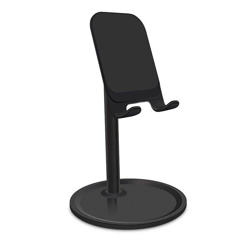 

Desktop stand portable silicone cell phone aluminium desk phone holder, Black/silver