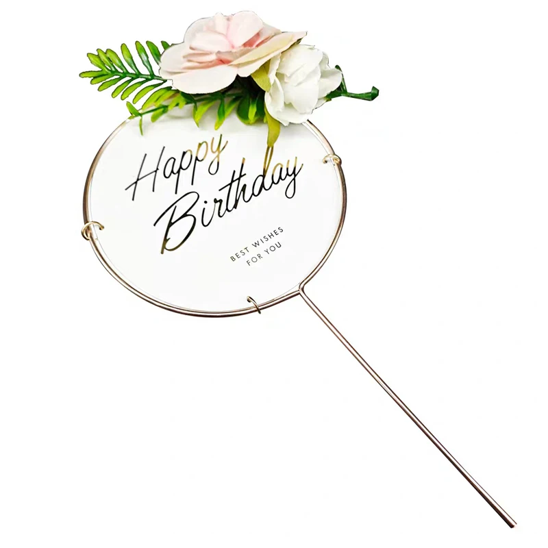 

party supplies 2021 new arrivals party decoration event baby shower bithday decoration cheap metal cake topper, Pink, green, blue