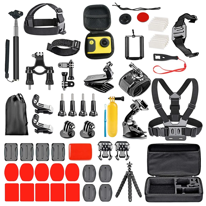 

Sport Action Camera Accessory for Xiaomi Yi 4K Accessories Kit Chest Strap Gopro Hero 8 7 6 5 4 Eken H9R, Black,welcome oem/odm