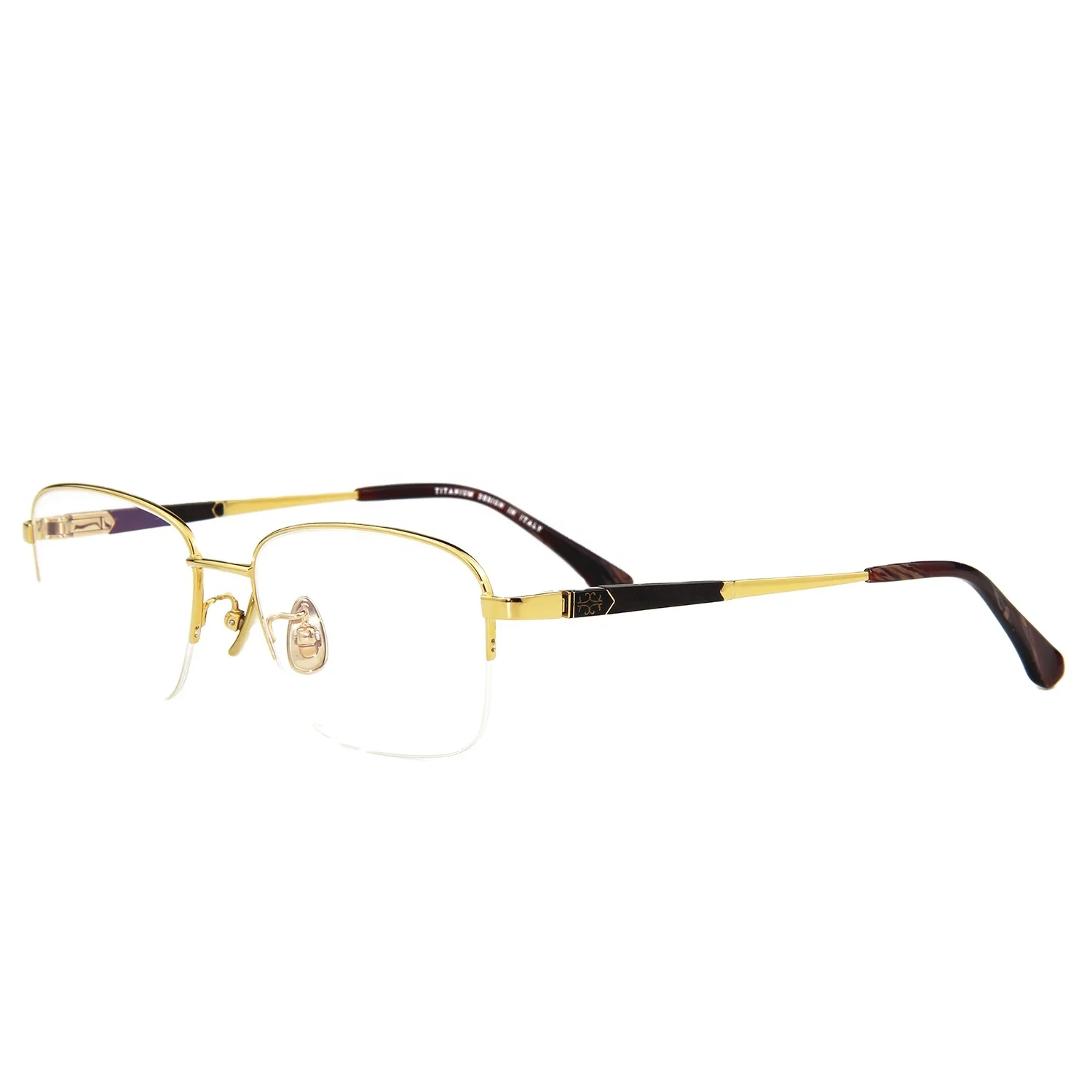 

IP18K gold Wood Titanium Luxury eyeglasses frame acuvue no prescription opticals men glasses