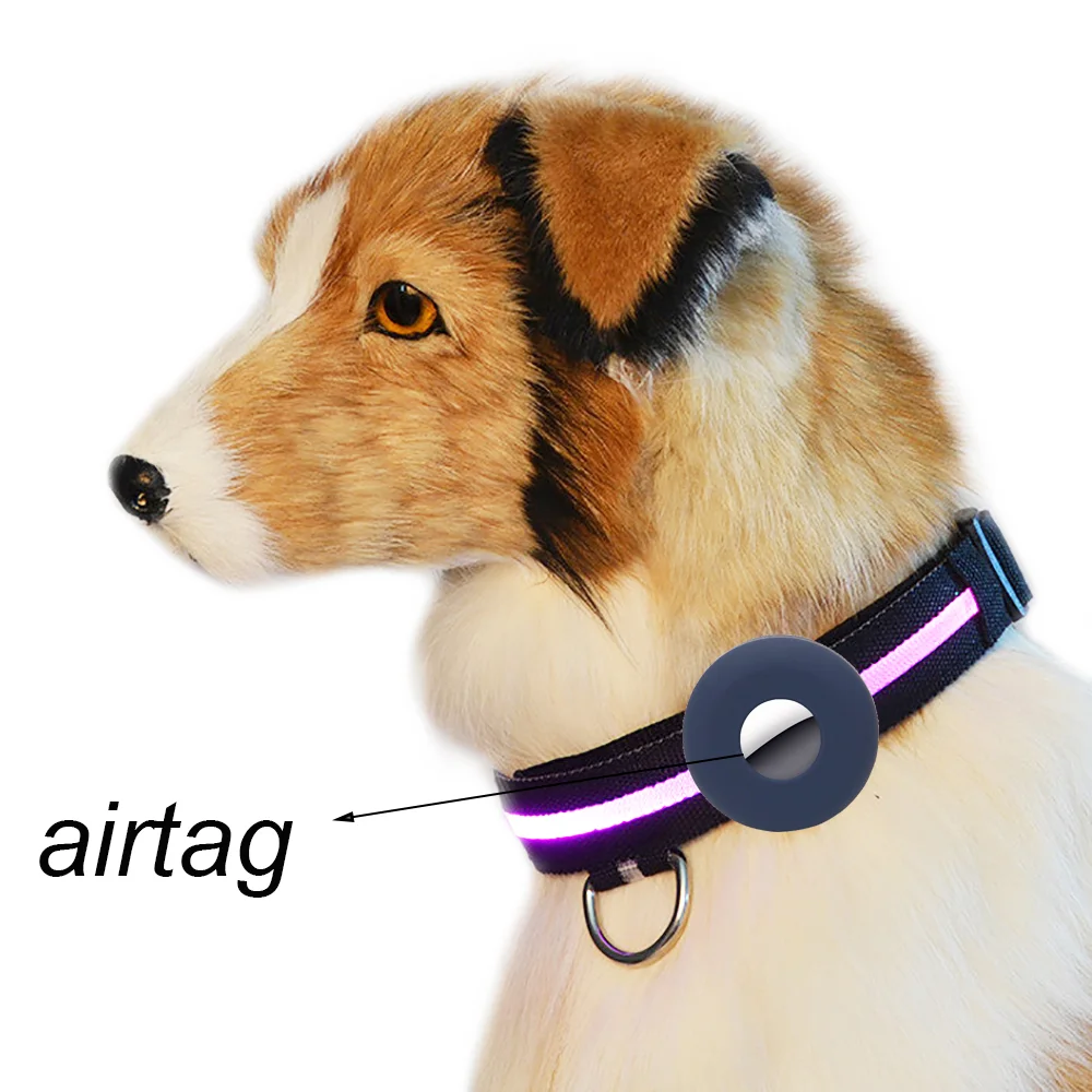 

2021 New Design Anti-Lost Case Pet Loop Holder Pet Loop Holder Collar Holder Silicone Pet Case for Apple Airtag, Blue,orange