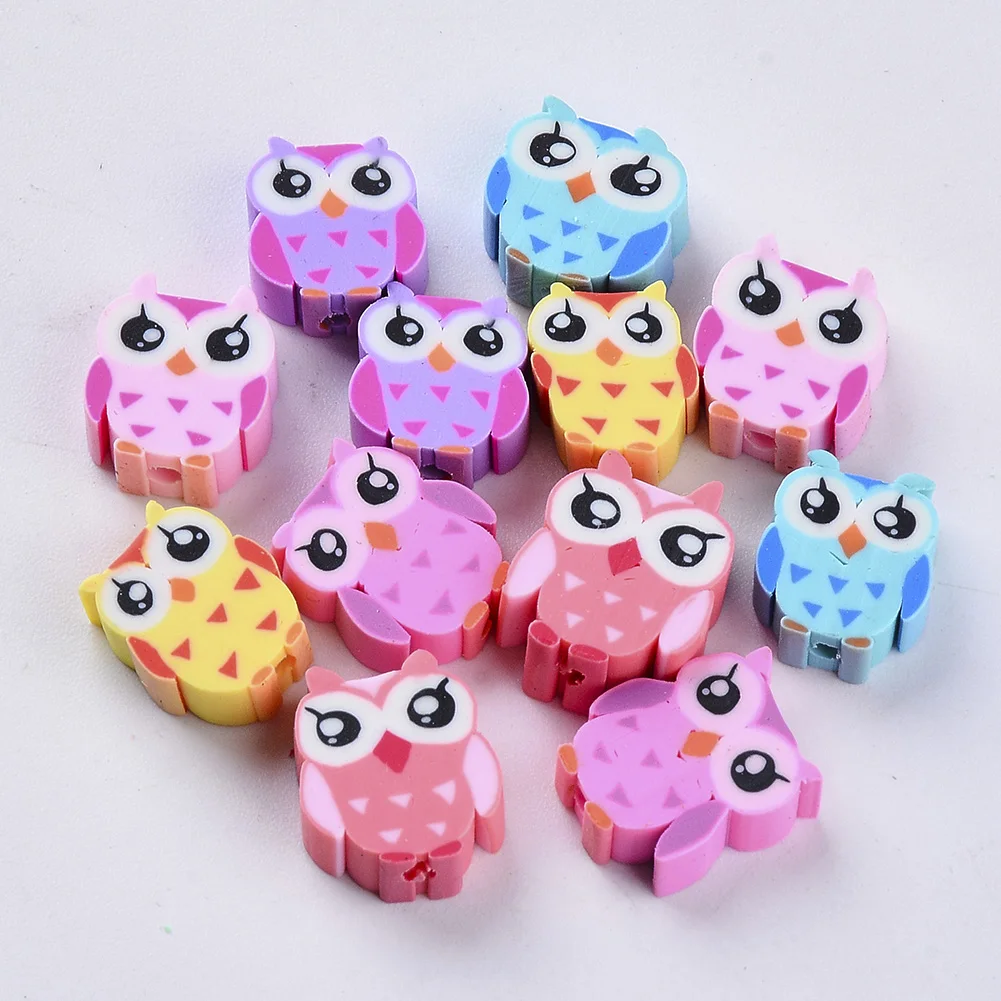 

Pandahall Owl Mixed Color Handmade Polymer Clay Beads