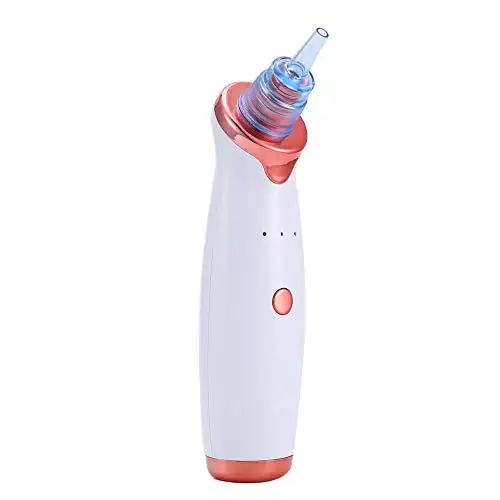 

Electric Facial Pore Blackhead Vacuum Suction Remove Machine with 5 Probes Remove Dead Skin Professional Facial Care Tools, Ivory white/rose gold