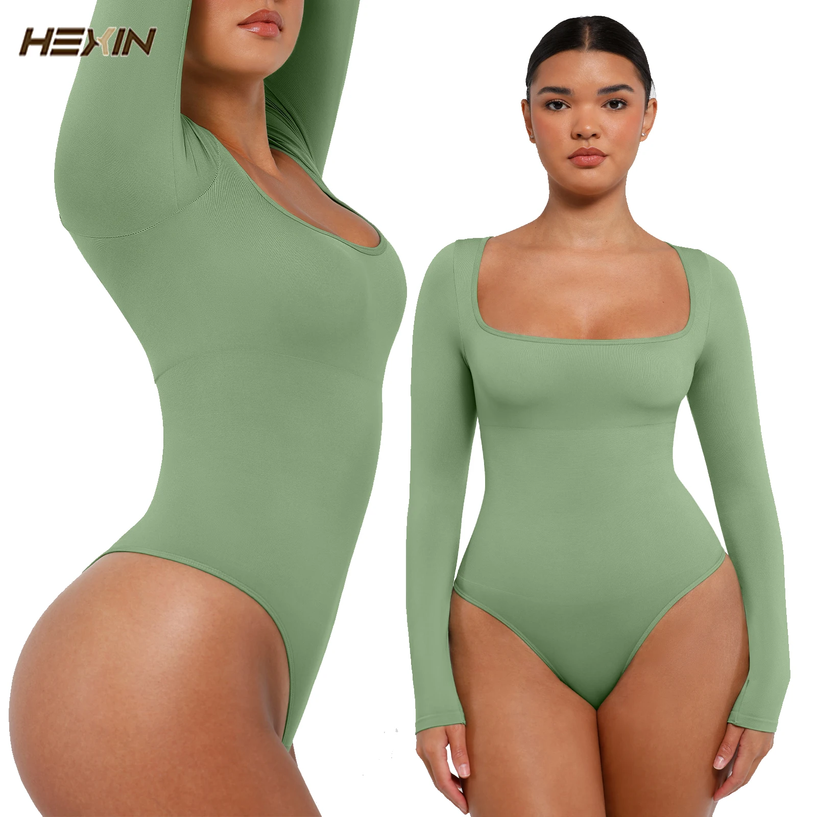 Hexin Seamless Shapewear Thong Bodysuit