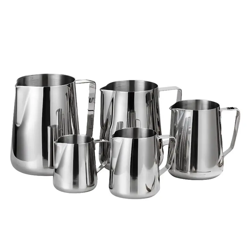 

350ml 600ml 1500ml Stainless steel garland cup milk jug fancy coffee utensils can be customized, Silver