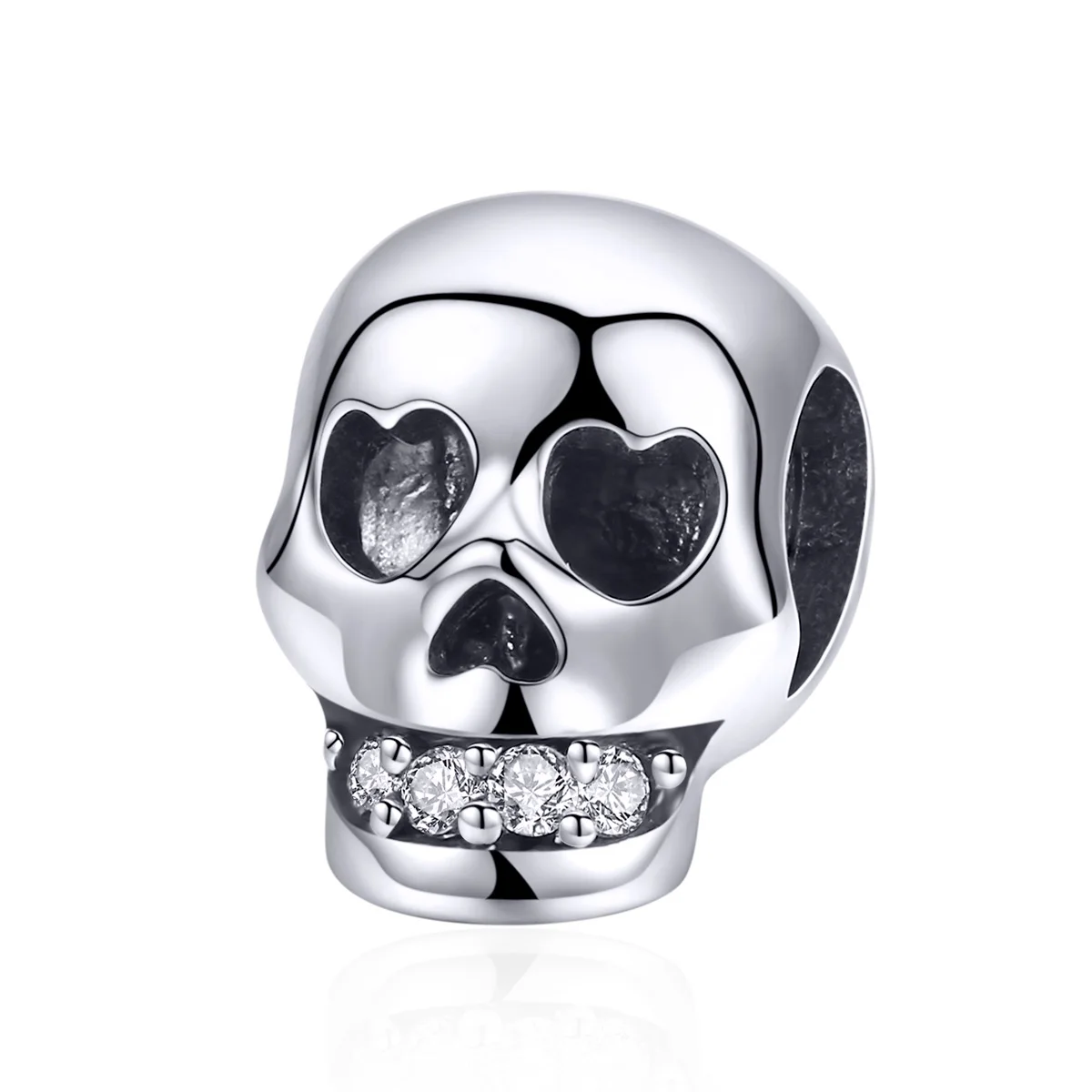 

SCC965 Wholesale Skull Charm 925 Sterling Silver Skull Jewelry Accessory