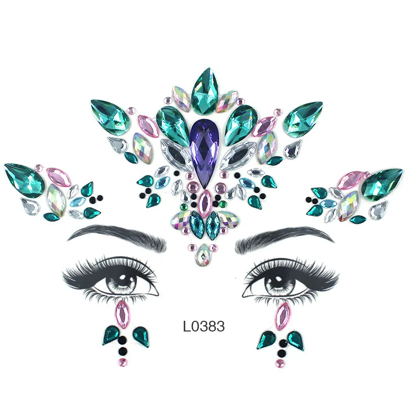 

VRIUA Make Up Adhesive Face Jewels Gems Temporary Tattoo Jewels Festival Party Body Art Gems Rhinestone Flash Tattoos Stickers, Colorful