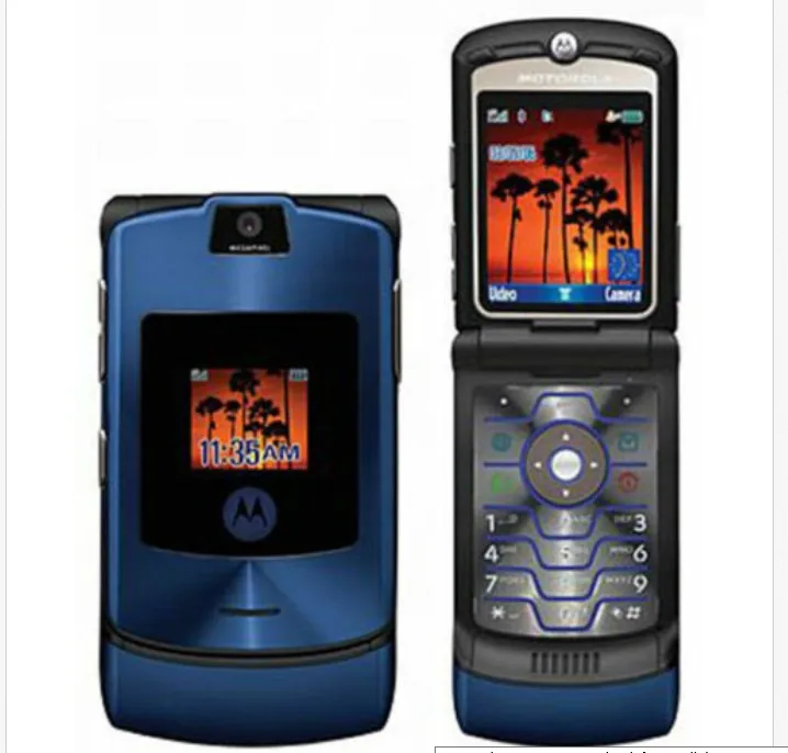
Original Flip phone for motorola mobile phone V3i in 8 color black sliver free shipping for motorola razr v3i 