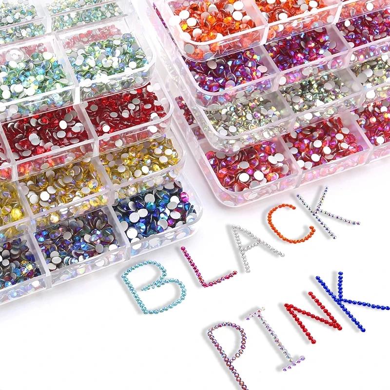 

1728pcs/box Nail Rhinestones Crystals Strass Glitter Diamonds for Clothes Face Glass Stones Rhinestones and Decorations