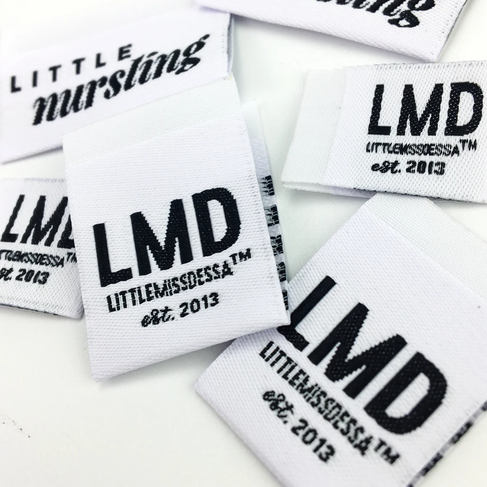 

Wholesale soft woven neck label clothes tagger labels custom woven label
