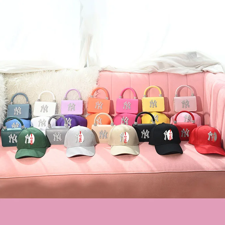 

Custom logo 2021 designer New Purse And Hat Sets Womens Designer Bags And Purses Luxury Tote Bag Purse headbands Set, Multi color
