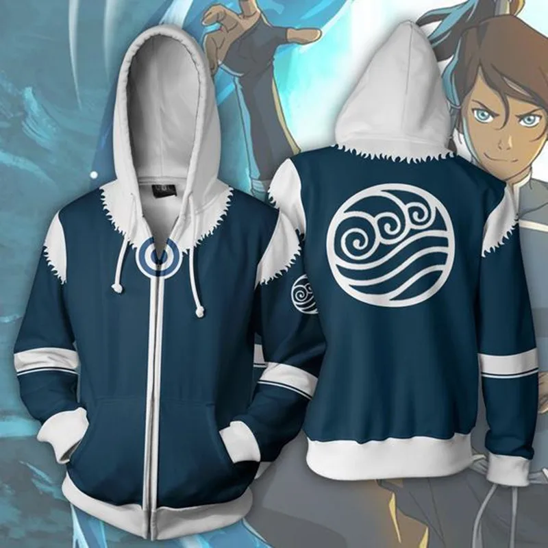 

Avatar: The Last Airbender Hoodie 3D Printed Zip Up Polyester Hip Hop Men Hooded Hoodie for Spring Autumn Sportswear, Multi