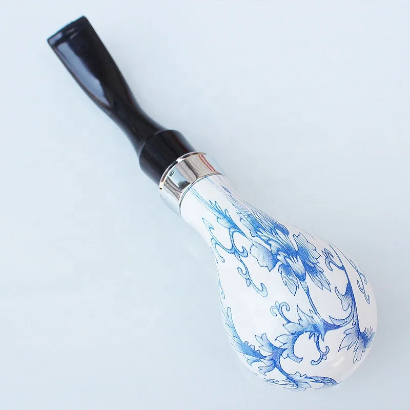 

Ellipse Bent Type Smoking Pipe Classical Decorative Tobacco Pipe, White