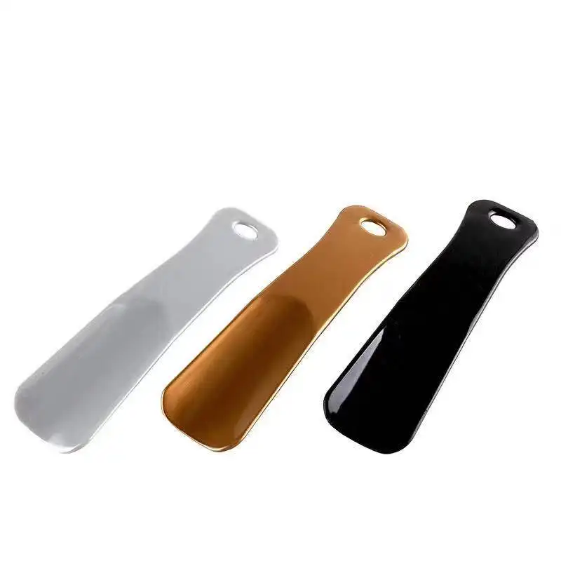 

Hot sale cheap short comfortable handle promotional plastic shoe horn and shoe spoon with logo, Customized color