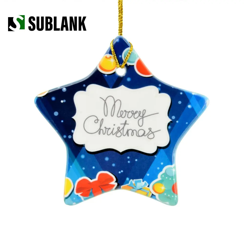 

Ornaments Blank Ball Decoration Pendant Hanging For Decorations Custom Balls Sublimation Christmas Ceramic star shaped Ornament