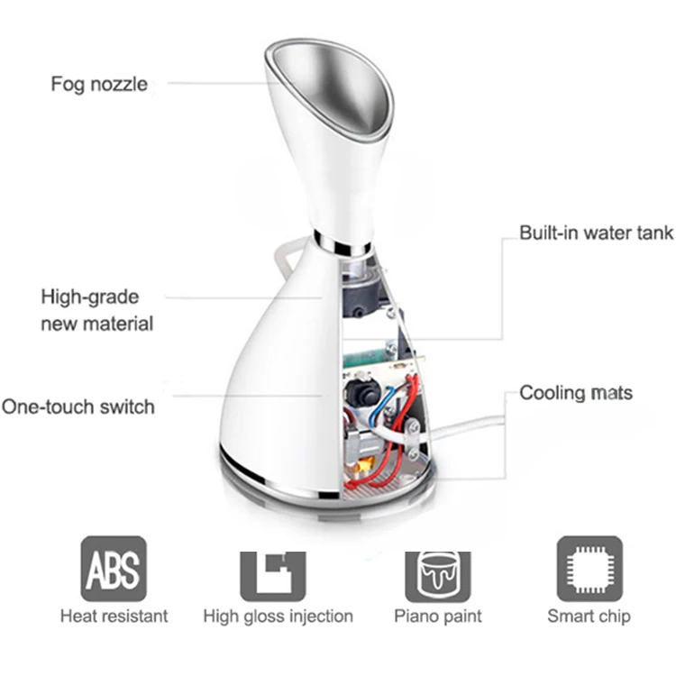 

Nano Ionic Face Steamer for Home Facial Warm Mist Humidifier Facial Steamer, White