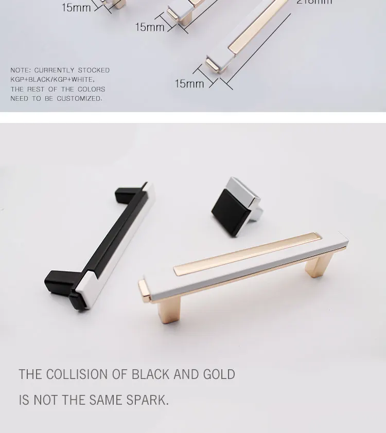 Modern New Design Handle Gold White Chrome Black Combination Single Hole Knob European Cabinet Shoe Cabinet Wardrobe Handle