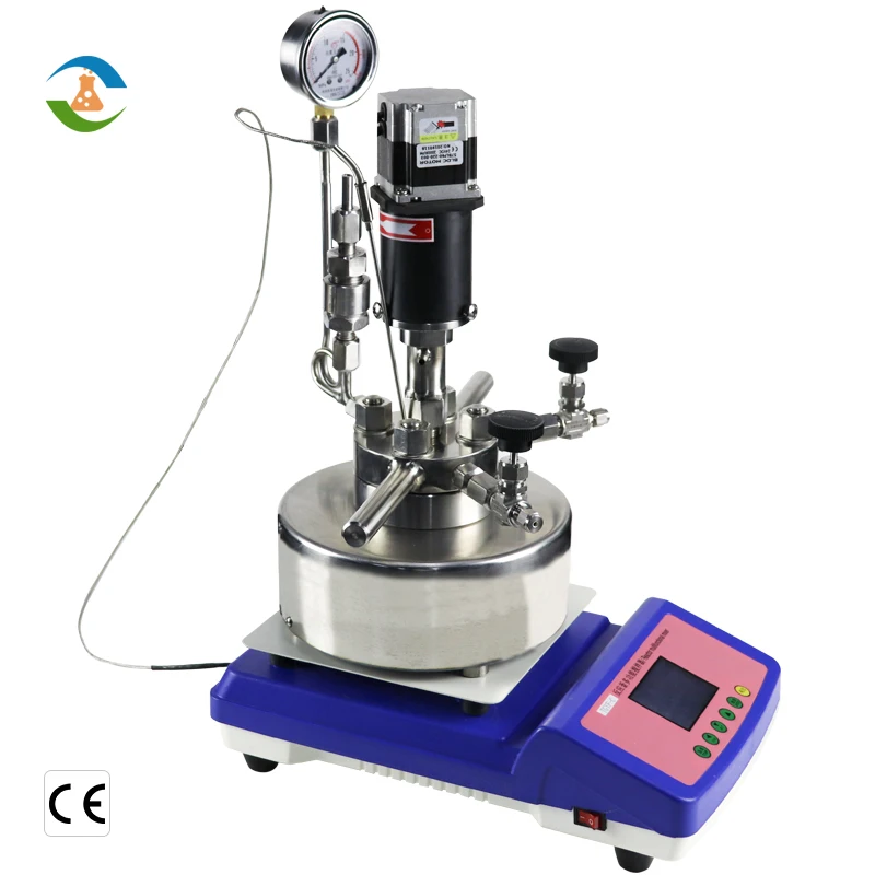 High pressure reactor with electric stirrer, capacity 50 to 500 ml