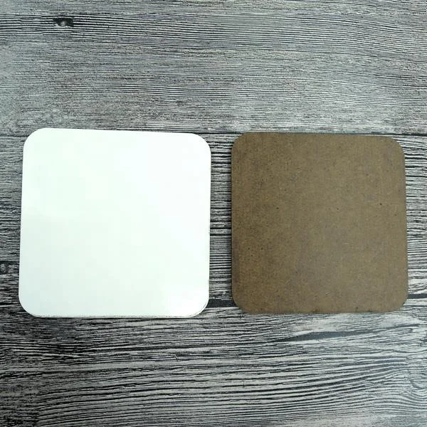 

China Factory Square Absorbent Wooden Blank Customized Sublimation MDF Hardboard Coaster For Cup Drink Heat Resistant Table Mats