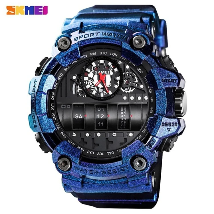 

SKMEI Creativity Men Quartz Watch Top Brand Luxury Male Clock 2 Time Calendar Waterproof Wristwatches Relogio Masculino 1557