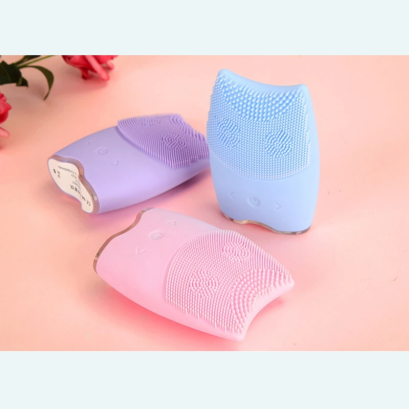 

USB Charge Wireless charging face brush silicone waterproof face brush cleansing facial brush