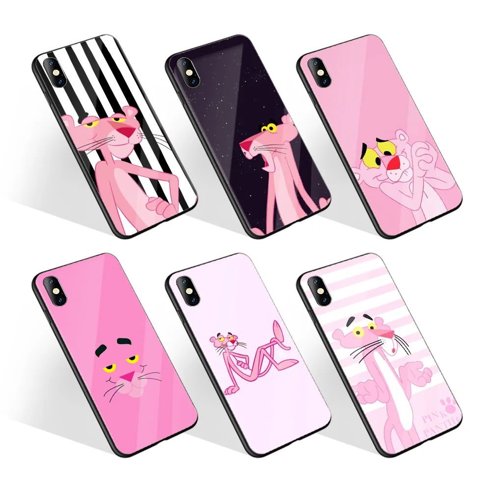 

Innovative Design Most Powerful Fashion Panther TPU+PC+Tempered Glass Pink Phone Case For OnePlus 9 Pro For Vivo Y20A