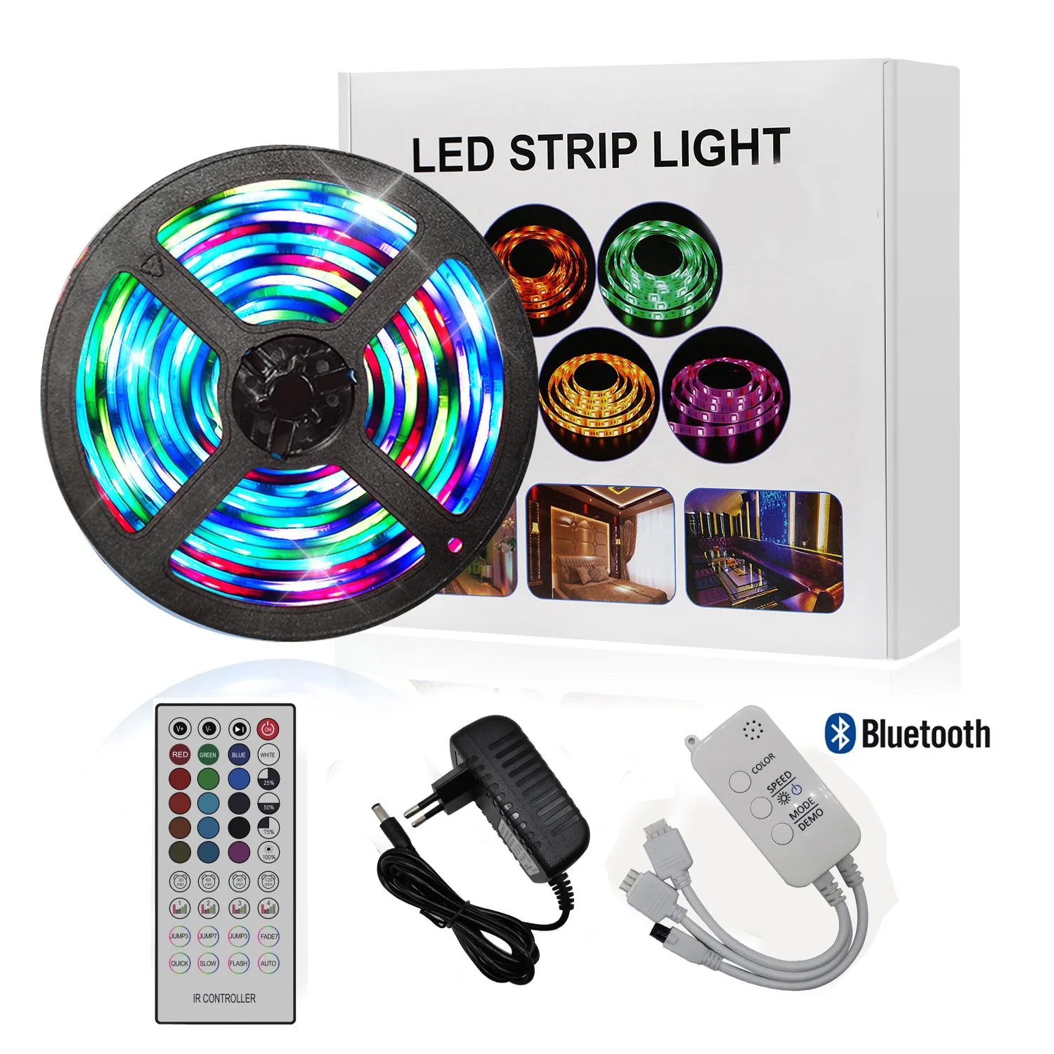 Outdoor Home Decorative LED Tape Waterproof IP65 5m LED Light Strip 5050 RGB Set