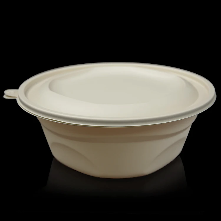 

Biodegradable Bagasse Food Container Round Bowl Bowl Biodegradable Custom Biodegradable Disposable Bowl, Wheat color