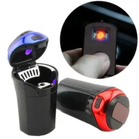 

2 in 1Stainless Car Ashtray with Lid Blue Led Light and Removable Lighter for Most Car Cup Holder