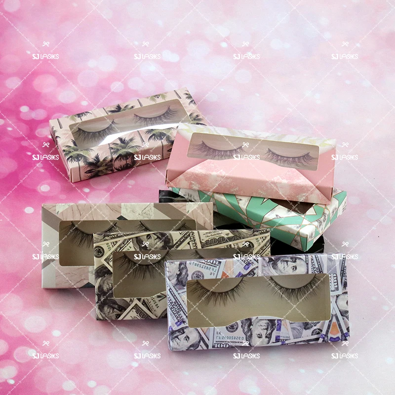 

vegan lashes with painting paper eyelash packaging hae, Natural black mink eyelash