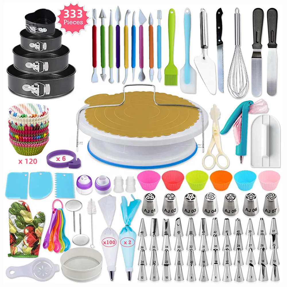

333pcs complete baking cake supplies decorating baking kit
