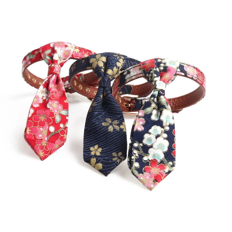 

New fashion detachable pet bow tie printing collar cat accessories pet collar dog tie, As picture