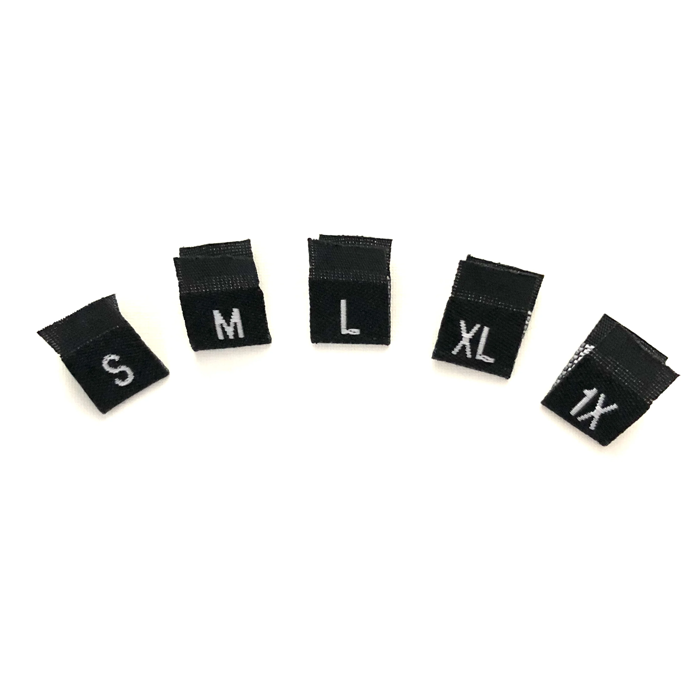 

In Stock T-shirts Fabric Tags Wholesale Clothes Size Standard Woven Labels for Clothing