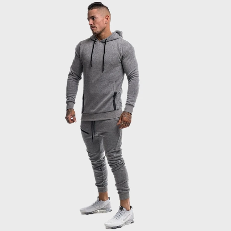 

95% Cotton Men Gym Jogger Set Fitness Sweatsuit Pants Hoodie Wholesale, As pics show or custom