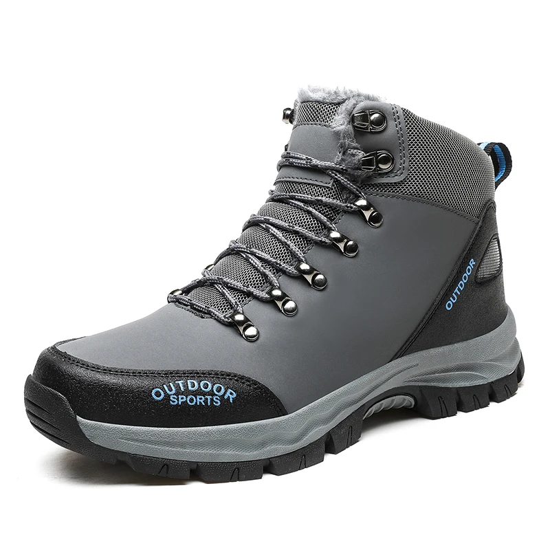 

Large Size Male Mountain Climbing Shoes Fleece Lined Anti-slip Trekking Sport Shoes Outdoor Hiking Shoes for Men