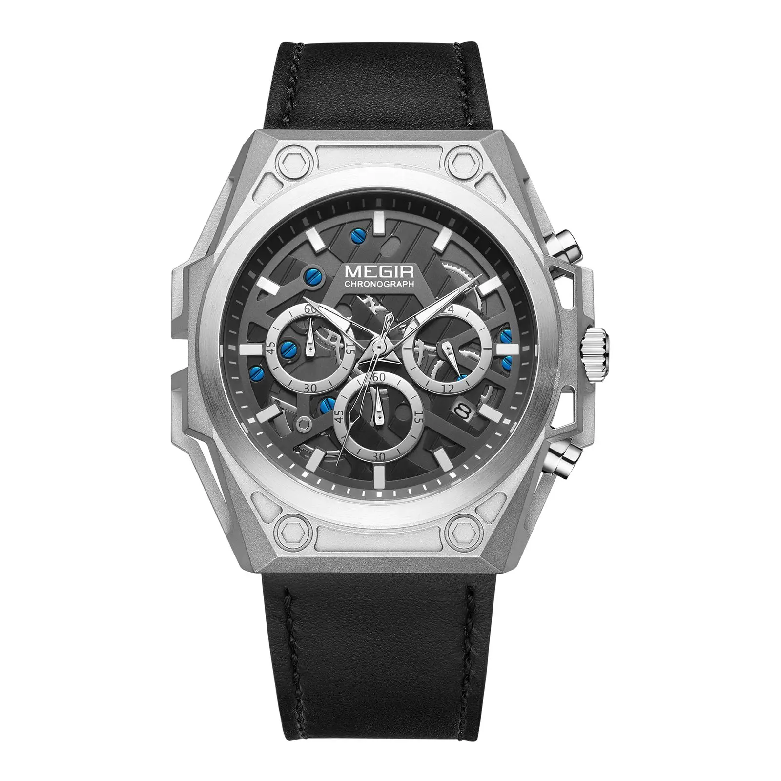 

New Megir 4220 Waterproof Luxury Men Military Quartz Watch Stainless Steel Fashion Chronograph Sport Watches Relogio Masculino