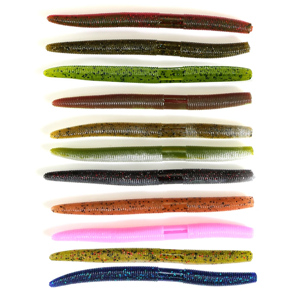 

Newbility Bass Soft Silicon Worm Lures Stick Senko Worm Fishing Lure, All kinds of color can be made