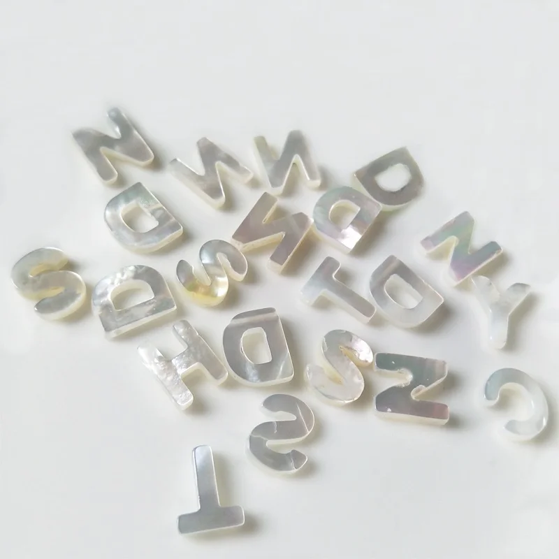 

Natural shell letter alphabet loose beads mother of pearl letters diy jewelry accessories
