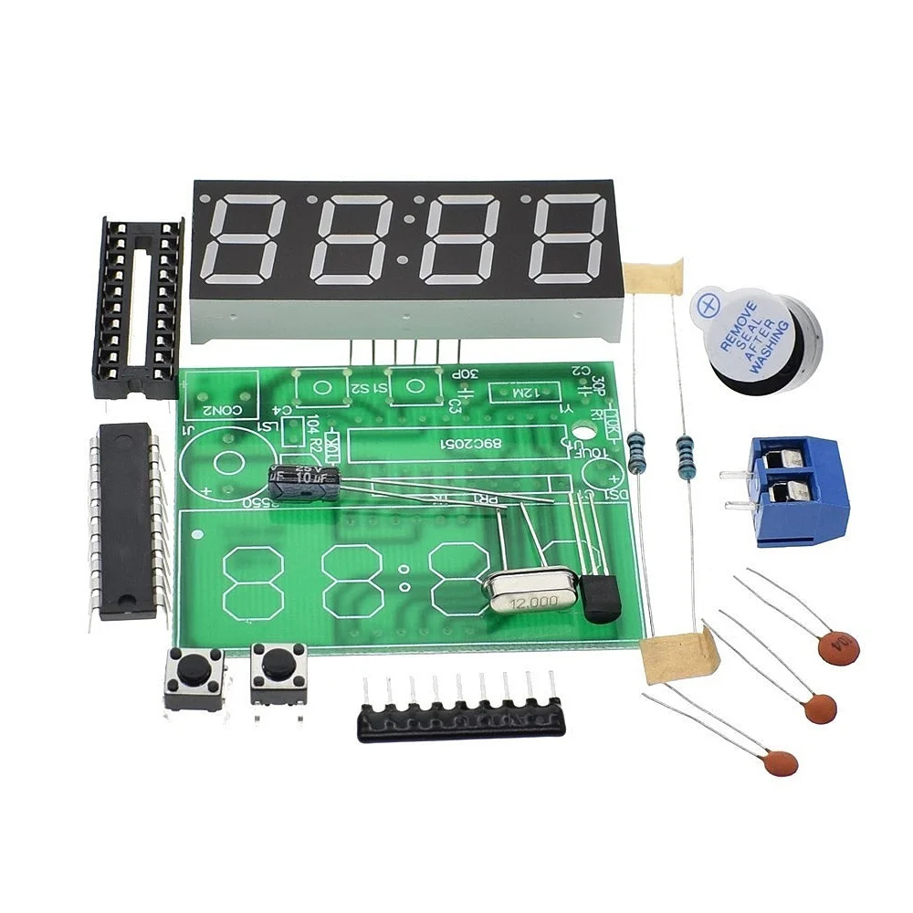 

AT89C2051 Digital 4 Bits Electronic Clock Electronic Production Suite DIY Kit