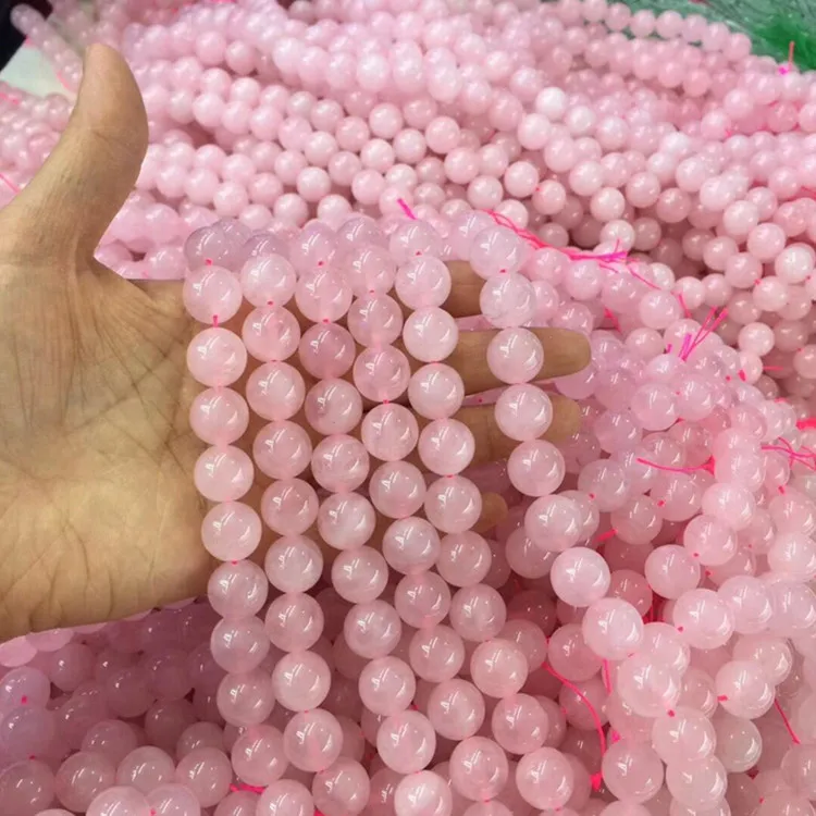 

Natural stone Factory price  rose quartz loose stone beads for jewelry making
