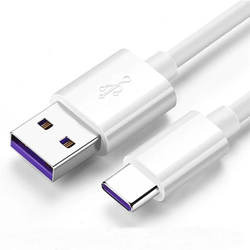 

5A super fast charging pvc type c usb cable data usb c quick chager cable for huawei for samsung for android mobile phone, White