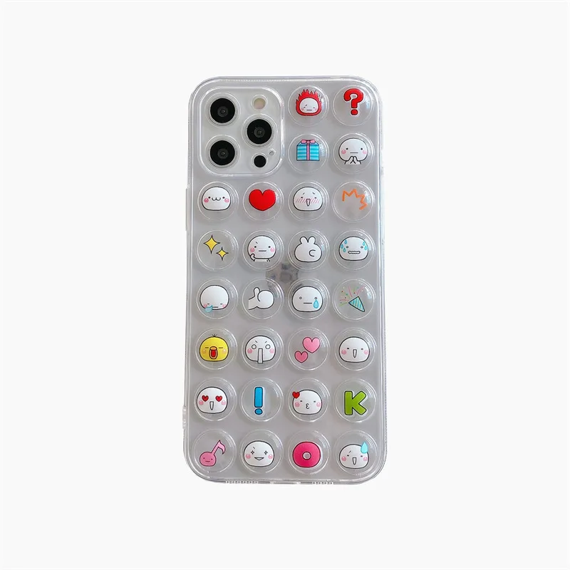 

Amazon hot selling soft Cute Tpu transparent clear cell phone cover Decompression bubble phone case for iphone 13 pro max 12 11