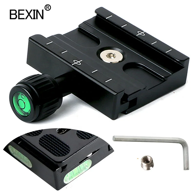 

BEXIN quick action plate clamp QR60 Quick load Release Plate clamp clip holder bracket for camera ball head Tripod Monopod, Black