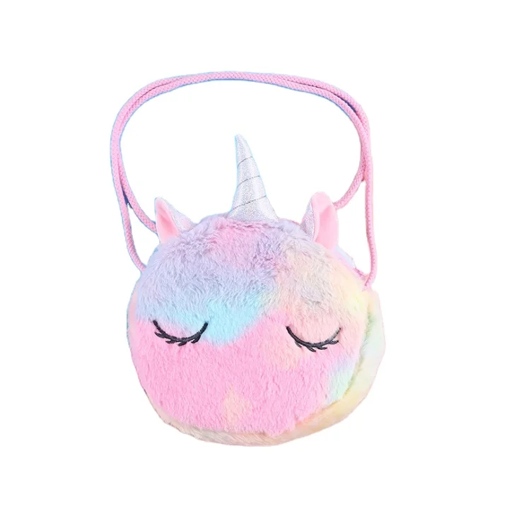 

Lovely Children Coin Purse Cartoon Plush Messenger Bags Cute Fluffy Kindergarten Crossbody kids bags handbag, Picture