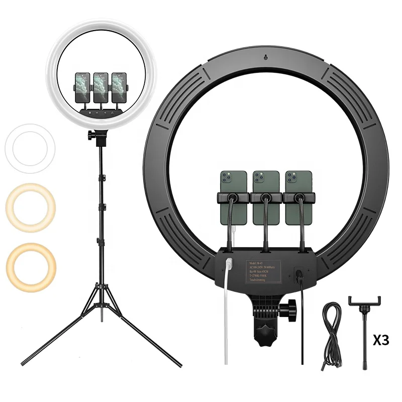 

Hot Sale 18 Inch Dimmable Photography LED Ring Light With 2m Tripod