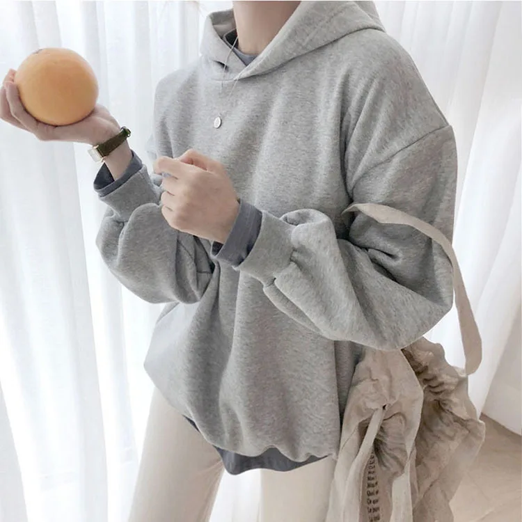 

Trendy Sweatsuit Women's Lounge Wear High Quality Cotton French Terry Blank Luxury Thick Oversized Pullover Hoodies, Black grey coffee