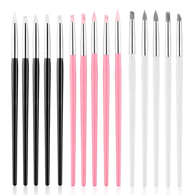 

5Pcs/set Silicone Nail Art Pen Sculpture Brush Carving Emboss Hollow Pottery UV Gel Shaping Clay Polish DIY Dotting Tools